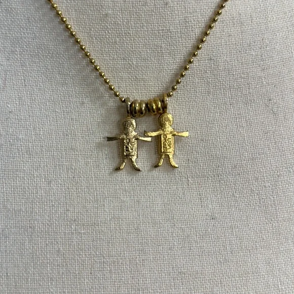 Vintage 90’s Birthstone Babies Gold Necklace July Boys - Picture 3 of 4